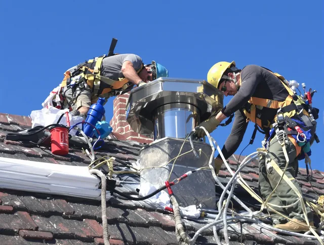 Protective chimney cap installed by Seal Beach Chimney Sweep in Seal Beach, CA