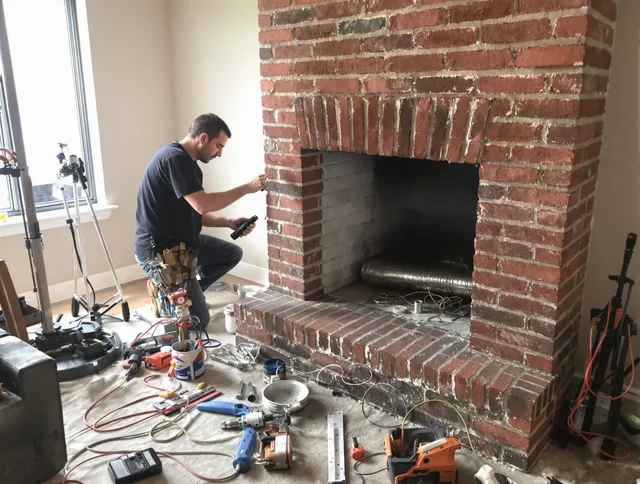 Seal Beach Chimney Sweep specialist finalizing chimney liner service in Seal Beach, CA