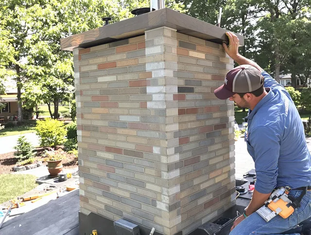 Seal Beach Chimney Sweep completing a modern chimney remodel in Seal Beach, CA