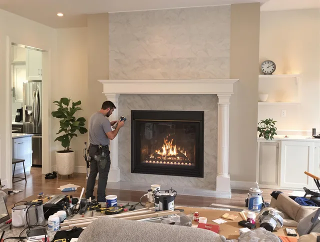 Newly installed fireplace by Seal Beach Chimney Sweep in Seal Beach, CA
