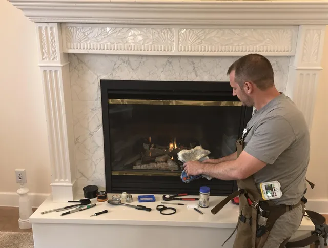 Seal Beach Chimney Sweep performing fireplace maintenance in Seal Beach, CA